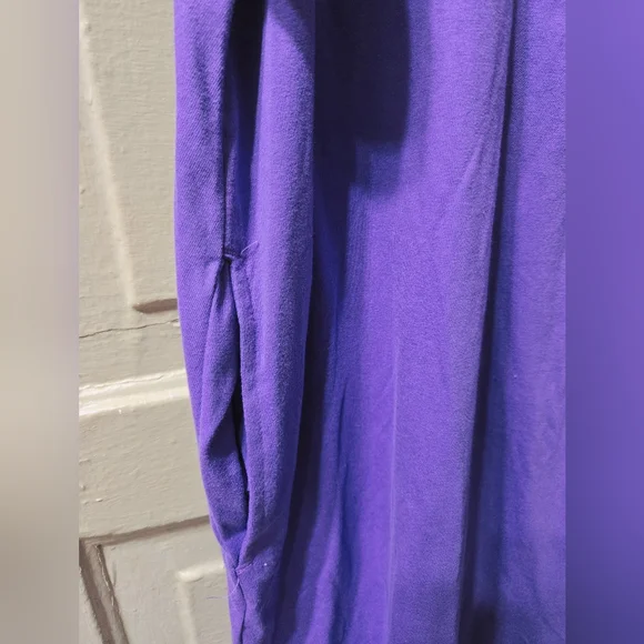Woman Within Purple Crewneck Short Sleeve Tee Dress W/ Pockets NWT - Picture 4 of 5